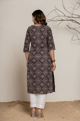 Black Cotton Kurta