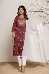 indian suit with white dupatta