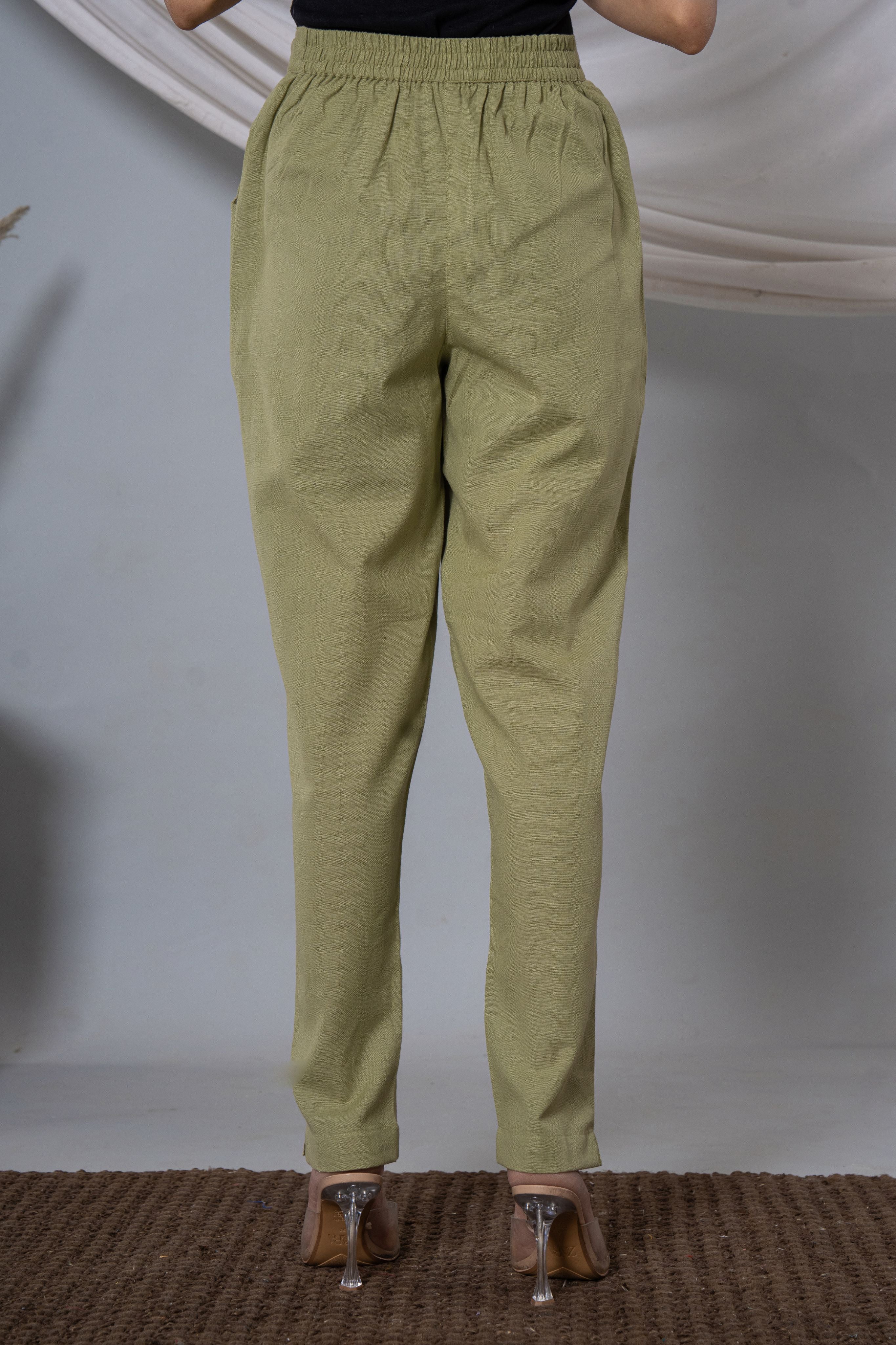 Cotton Pant in Green Colour