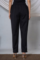 Black Cotton Pant for Women