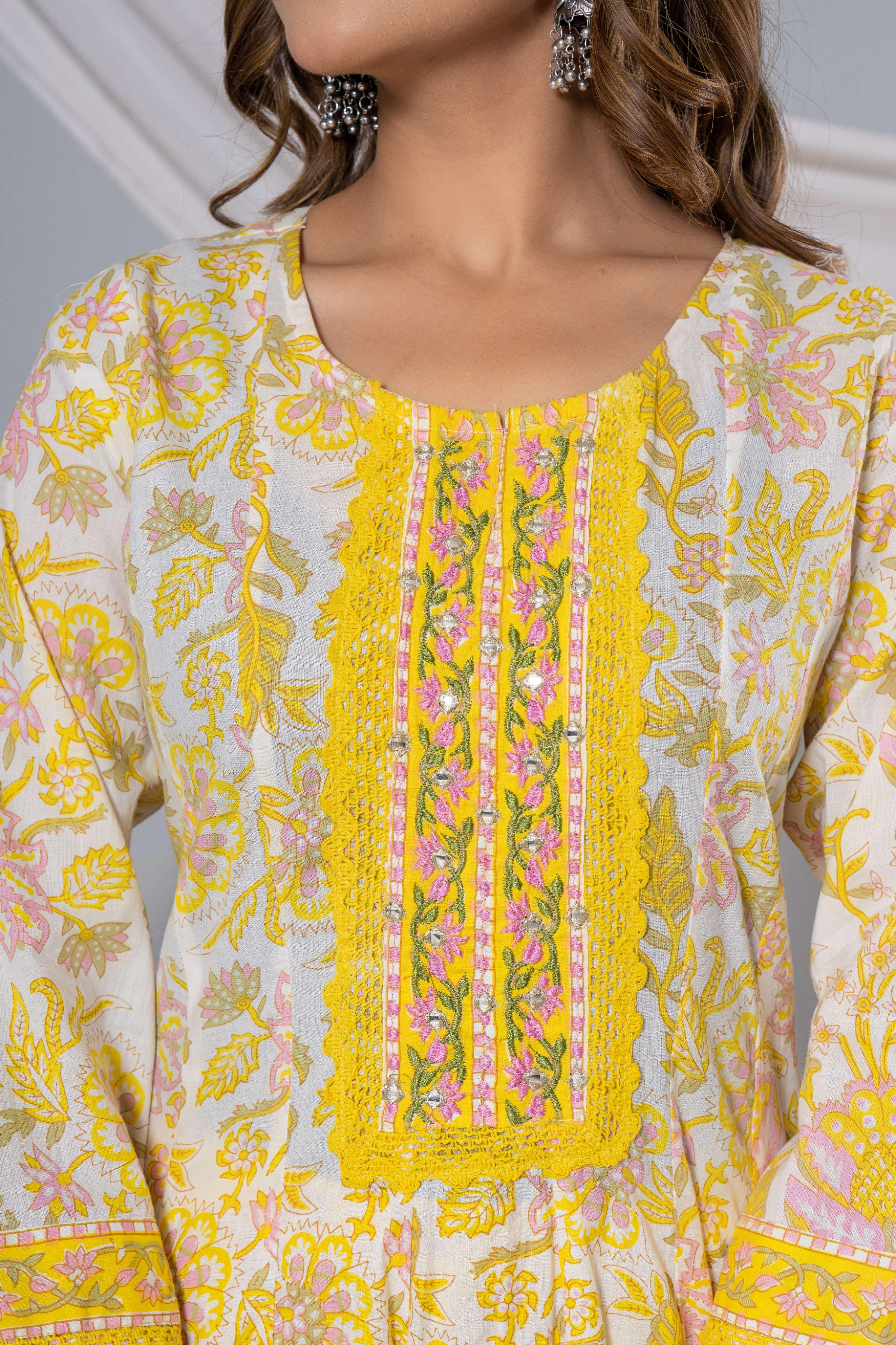 Indian yellow suit set with dupatta 